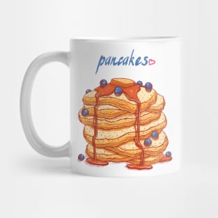 blueberries pancakes hand drawn Mug